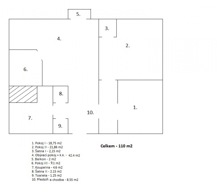 Prostorný byt 4KK, 110 m2 s balkonem u metra Pražského povstání