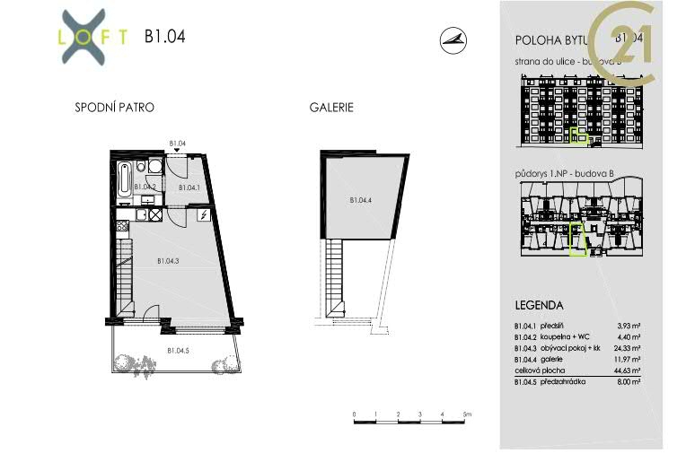 DOBROVOLNÁ AUKCE - prodej loftového bytu v rezidenčním projektu, Praha - Libeň